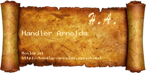 Handler Arnolda névjegykártya